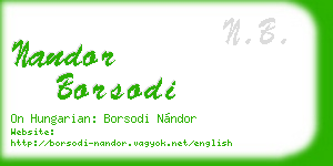 nandor borsodi business card